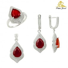 Gümüş zirkon taşlı set